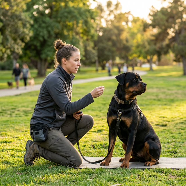 Training for aggressive dogs behavior correction